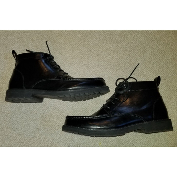 Mens Shoes-ROCKPORT-black faux leather \